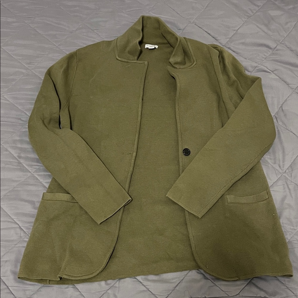 J. Crew Olive Green Cardigan Size L NWOT